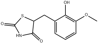 5-(2-羟基-3-甲氧基苄基)噻唑烷-2,4-二酮 结构式