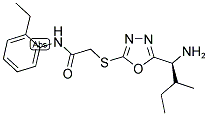 2-[5-(1-AMINO-2-METHYL-BUTYL)-[1,3,4]OXADIAZOL-2-YLSULFANYL]-N-(2-ETHYL-PHENYL)-ACETAMIDE 结构式