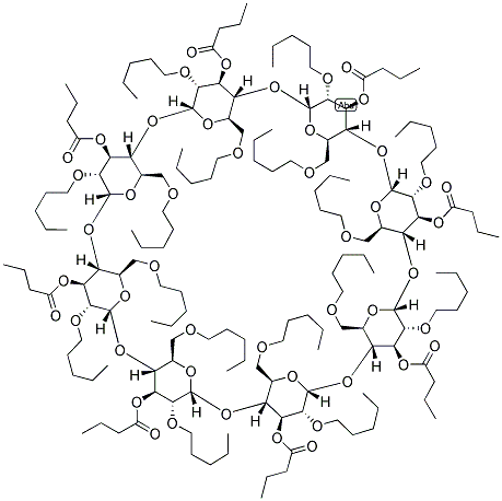 OCTAKIS-(3-O-BUTYRYL-2,6-DI-O-PENTYL)-GAMMA-CYCLODEXTRIN 结构式