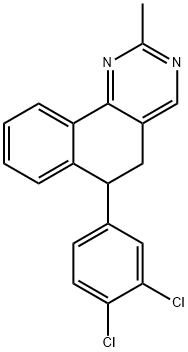 6-(3,4-DICHLOROPHENYL)-2-METHYL-5,6-DIHYDROBENZO[H]QUINAZOLINE 结构式