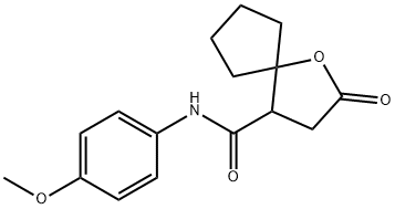 N-(4-METHOXYPHENYL)-2-OXO-1-OXASPIRO[4.4]NONANE-4-CARBOXAMIDE 结构式