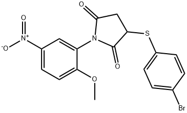 3-[(4-BROMOPHENYL)SULFANYL]-1-(2-METHOXY-5-NITROPHENYL)DIHYDRO-1H-PYRROLE-2,5-DIONE 结构式