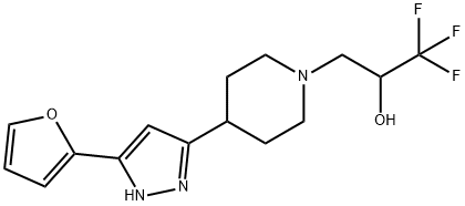 1,1,1-TRIFLUORO-3-(4-[5-(2-FURYL)-1H-PYRAZOL-3-YL]PIPERIDINO)-2-PROPANOL 结构式