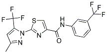 2-[3-METHYL-5-(TRIFLUOROMETHYL)-1H-PYRAZOL-1-YL]-N-[3-(TRIFLUOROMETHYL)PHENYL]-1,3-THIAZOLE-4-CARBOXAMIDE 结构式