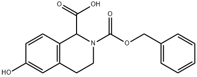 2-((苄氧基)羰基)-6-羟基-1,2,3,4-四氢异喹啉-1-羧酸 结构式