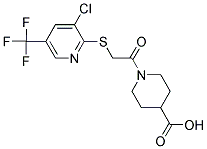 1-(([3-CHLORO-5-(TRIFLUOROMETHYL)PYRIDIN-2-YL]THIO)ACETYL)PIPERIDINE-4-CARBOXYLIC ACID 结构式