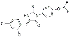 (5Z)-5-(2,4-DICHLOROBENZYLIDENE)-3-[4-(DIFLUOROMETHOXY)PHENYL]-2-THIOXOIMIDAZOLIDIN-4-ONE 结构式