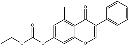 碳酸乙基 5-甲基-4-氧代-3-苯基-4H-1-苯并吡喃-7-基酯 结构式