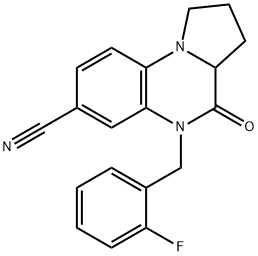 5-(2-氟苄基)-4-氧代-1,2,3,3A,4,5-六氢吡咯并[1,2-A]喹喔啉-7-甲腈 结构式