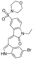 (Z)-3-((5-BROMO-1H-INDOL-3-YL)METHYLENE)-1-ETHYL-5-(MORPHOLINOSULFONYL)INDOLIN-2-ONE 结构式