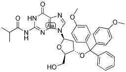 N2-ISOBUTYRYL-3'-O-(4,4'-DIMETHOXYTRITYL)-2'-DEOXYGUANOSINE 结构式