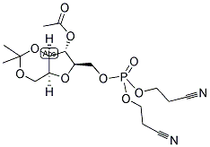 4-O-乙酰基-2,5-脱水-1,3-O-异丙亚基-6-[二(2-氰基乙基)磷酰]-D-山梨糖醇 结构式