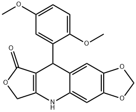 9-(2,5-DIMETHOXYPHENYL)-6,9-DIHYDRO[1,3]DIOXOLO[4,5-G]FURO[3,4-B]QUINOLIN-8(5H)-ONE 结构式