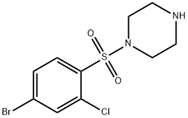 1-(4-溴-2-氯苯磺酰基)哌嗪 结构式