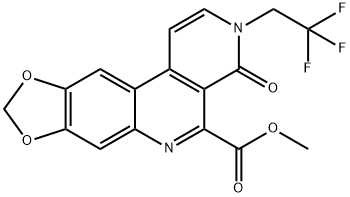 METHYL 4-OXO-3-(2,2,2-TRIFLUOROETHYL)-3,4-DIHYDRO[1,3]BENZODIOXOLO[5,6-C][2,7]NAPHTHYRIDINE-5-CARBOXYLATE 结构式