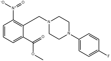 METHYL 2-([4-(4-FLUOROPHENYL)PIPERAZINO]METHYL)-3-NITROBENZENECARBOXYLATE 结构式