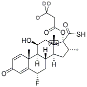 6A,9A-DIFLUORO-11BETA-HYDROXY-16A-METHYL-3-OXO-17A-(3,3,3-D3-PROPIONYLOXY)-ANDROSTA-1,4-DIENE-17BETA-CARBOTHIOIC ACID 结构式