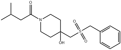 1-(4-[(Benzylsulfonyl)methyl]-4-hydroxypiperidino)-3-methyl-1-butanone 结构式