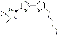 5-(4,4,5,5-TETRAMETHYL-1,3,2-DIOXABOROLAN-2-YL)-5'-N-HEXYL-2,2'-BITHIOPHENE 结构式