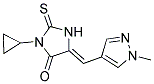 3-CYCLOPROPYL-5-(1-METHYL-1H-PYRAZOL-4-YLMETHYLENE)-2-THIOXO-IMIDAZOLIDIN-4-ONE 结构式