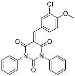 5-((3-CHLORO-4-METHOXYPHENYL)METHYLENE)-1,3-DIPHENYL-1,3-DIAZAPERHYDROINE-2,4,6-TRIONE 结构式