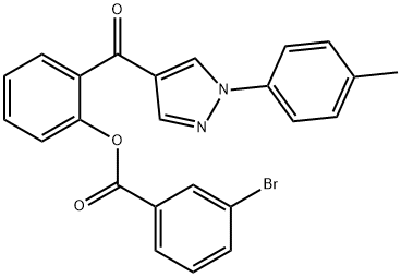 2-([1-(4-METHYLPHENYL)-1H-PYRAZOL-4-YL]CARBONYL)PHENYL 3-BROMOBENZENECARBOXYLATE 结构式