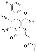 METHYL {5-AMINO-6-CYANO-7-(3-FLUOROPHENYL)-8-[(METHYLAMINO)CARBONYL]-3-OXO-2,3-DIHYDRO-7H-[1,3]THIAZOLO[3,2-A]PYRIDIN-2-YL}ACETATE 结构式