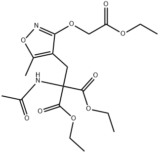 ETHYL 2-ACETAMIDO-2-ETHOXYCARBONYL-3-[3-(ETHOXYCARBONYLMETHOXY)-5-METHYLISOXAZOL-4-YL]PROPANOATE 结构式