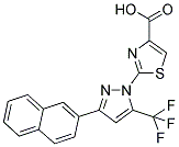 2-[3-(2-NAPHTHYL)-5-(TRIFLUOROMETHYL)-1H-PYRAZOL-1-YL]-1,3-THIAZOLE-4-CARBOXYLIC ACID 结构式