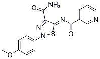 N-[(5Z)-4-(AMINOCARBONYL)-2-(4-METHOXYPHENYL)-1,2,3-THIADIAZOL-5(2H)-YLIDENE]NICOTINAMIDE 结构式