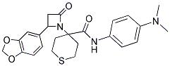 4-[2-(1,3-Benzodioxol-5-yl)-4-oxo-1-azetidinyl]-N-[4-(dimethylamino)phenyl]tetrahydro-2H-thiopyran-4-carboxamide 结构式