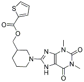 [1-(1,3-DIMETHYL-2,6-DIOXO-2,3,6,7-TETRAHYDRO-1H-PURIN-8-YL)PIPERIDIN-3-YL]METHYL THIOPHENE-2-CARBOXYLATE 结构式