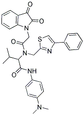 N-(4-(DIMETHYLAMINO)PHENYL)-2-(2-(2,3-DIOXOINDOLIN-1-YL)-N-((4-PHENYLTHIAZOL-2-YL)METHYL)ACETAMIDO)-3-METHYLBUTANAMIDE 结构式