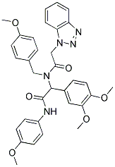 2-(2-(1H-BENZO[D][1,2,3]TRIAZOL-1-YL)-N-(4-METHOXYBENZYL)ACETAMIDO)-2-(3,4-DIMETHOXYPHENYL)-N-(4-METHOXYPHENYL)ACETAMIDE 结构式