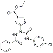 ETHYL 2-(2-BENZOYL-1-{[(4-CHLOROPHENYL)AMINO]CARBONYL}HYDRAZINO)-1,3-THIAZOLE-4-CARBOXYLATE 结构式