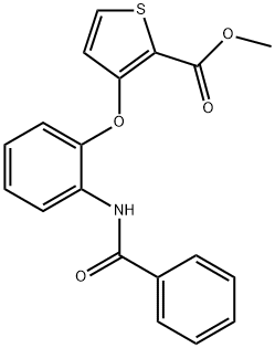 METHYL 3-[2-(BENZOYLAMINO)PHENOXY]-2-THIOPHENECARBOXYLATE 结构式