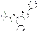 4-PHENYL-2-[5-THIEN-2-YL-3-(TRIFLUOROMETHYL)-1H-PYRAZOL-1-YL]-1,3-THIAZOLE 结构式