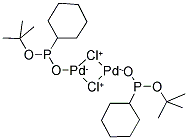 DIHYDROGEN DICHLOROBIS(TERT-BUTYLCYCLOHEXYLPHOSPHINITO-KP) DIPALLADATE(2-) 结构式