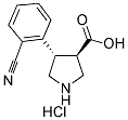 (TRANS)-4-(2-CYANO-PHENYL)-PYRROLIDINE-3-CARBOXYLIC ACID-HCL 结构式