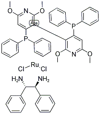 DICHLORO[(S)-(-)-2,2',6,6'-TETRAMETHOXY-4,4'-BIS(DIPHENYLPHOSPHINO)-3,3'-BIPYRIDINE][(1S,2S)-(-)-1,2-DIPHENYLETHYLENEDIAMINE]RUTHENIUM (II) 结构式
