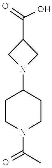 1-(1-Acetyl-piperidin-4-yl)-azetidine-3-carboxylic acid 结构式