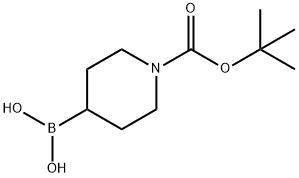 1-N-叔丁氧羰基哌啶-4-硼酸 结构式