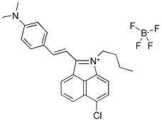 1-BUTYL-6-CHLORO-2-((E)-2-[4-(DIMETHYLAMINO)PHENYL]ETHENYL)BENZO[CD]INDOLIUM TETRAFLUOROBORATE 结构式