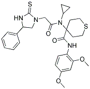 4-(N-CYCLOPROPYL-2-(4-PHENYL-2-THIOXOIMIDAZOLIDIN-1-YL)ACETAMIDO)-N-(2,4-DIMETHOXYPHENYL)-TETRAHYDRO-2H-THIOPYRAN-4-CARBOXAMIDE 结构式