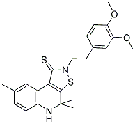 2-(3,4-DIMETHOXYPHENETHYL)-4,4,8-TRIMETHYL-4,5-DIHYDROISOTHIAZOLO[5,4-C]QUINOLINE-1(2H)-THIONE 结构式