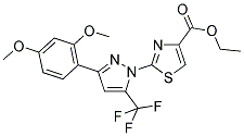 Ethyl 2-[3-(2,4-dimethoxyphenyl)-5-(trifluoromethyl)-1H-pyrazol-1-yl]-1,3-thiazole-4-carboxylate 结构式