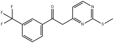 2-[2-(METHYLSULFANYL)-4-PYRIMIDINYL]-1-[3-(TRIFLUOROMETHYL)PHENYL]-1-ETHANONE 结构式