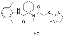 1-[[2-(4,5-DIHYDRO-1H-IMIDAZOL-2-YLSULFANYL)ACETYL](METHYL)AMINO]-N-(2,6-DIMETHYLPHENYL)CYCLOHEXANECARBOXAMIDE HYDROCHLORIDE 结构式