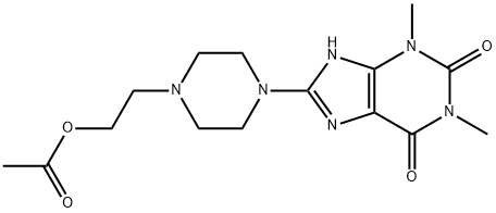 2-[4-(1,3-DIMETHYL-2,6-DIOXO-2,3,6,7-TETRAHYDRO-1H-PURIN-8-YL)PIPERAZIN-1-YL]ETHYL ACETATE 结构式