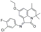 (1E)-1-[(3-CHLORO-4-FLUOROPHENYL)IMINO]-8-ETHOXY-4,4,6-TRIMETHYL-4H-PYRROLO[3,2,1-IJ]QUINOLIN-2(1H)-ONE 结构式